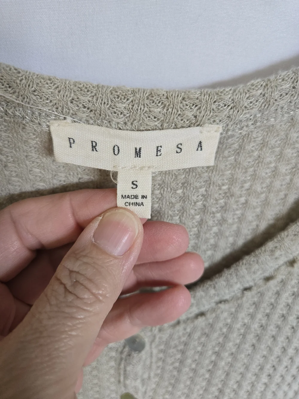 Promesa Beige Waffle-Knit Short Sleeve Mini Dress Pockets